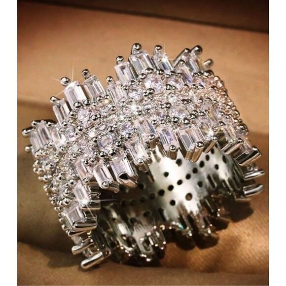 Iced Silver Ring - Picture 4 of 7